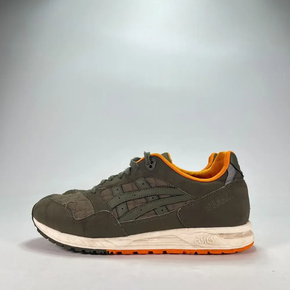 ASICS GELSAGA Mantle Green Orange Sneakers Quilted Lifestyle Shoes Men’s Size 9